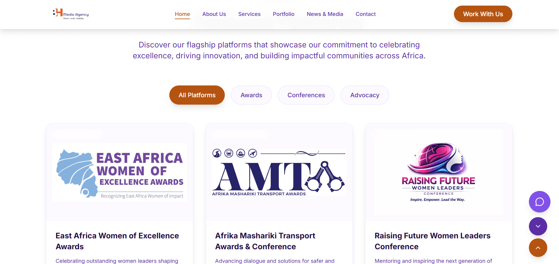 BH Media Agency desktop interface