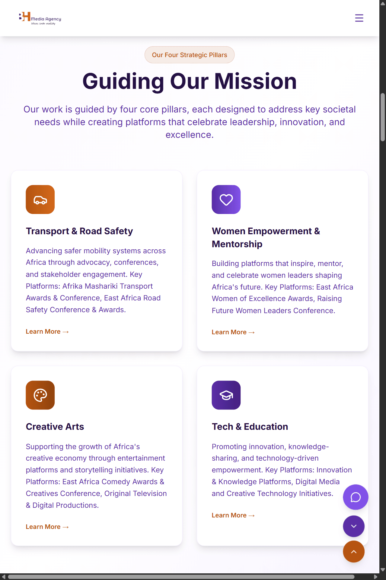 BH Media Agency tablet interface