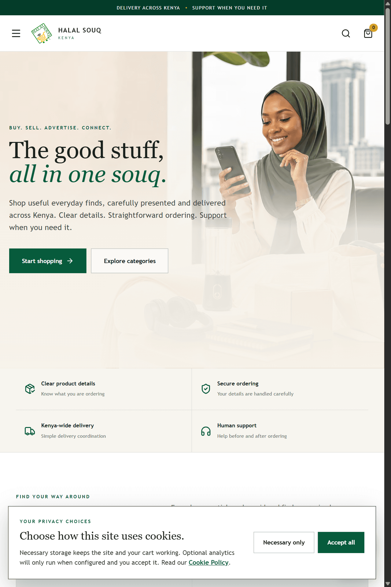 Halal Souq Kenya tablet interface